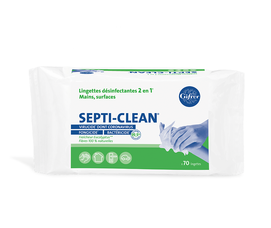 Gifrer  Septi-Clean lingettes désinfectantes mains et surfaces